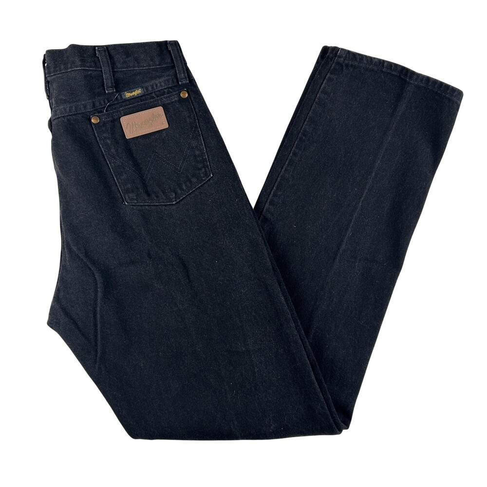 Vintage Wrangler Jeans Mens 34x36 Black Denim Regular Straight USA 13MWZVK 70s